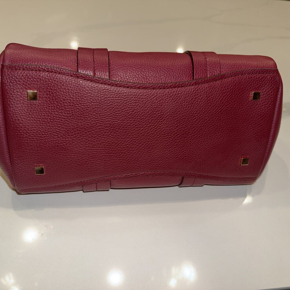 MICHAEL KORS Romee Pebble Leather Satchel Color: Mulberry Original $340 - Picture 10 of 17